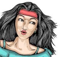 Cartoon Woman Portrait - Remix