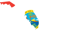 Florida State Outline with Flag Background