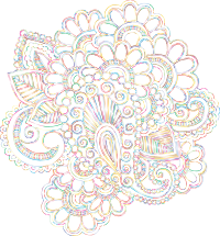 Henna Tattoo Revised Line Art Prismatic No Silhouette