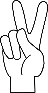 Peace v-sign outline transparent 