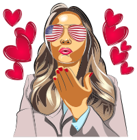 Girl With American Sunglasses