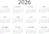 2026 Calendar Polyprismatic No BG