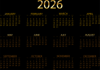 2026 Calendar Gold
