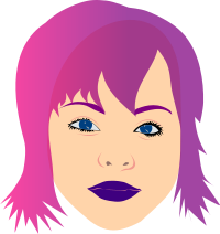 white woman with pink hair 
