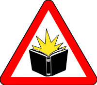 Book Exploding Warning Sign