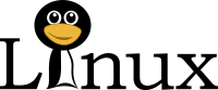 Linux text with funny tux face