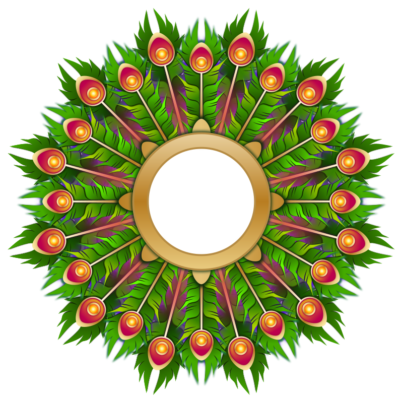 Peacock Feather Wreath