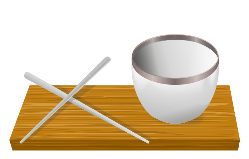 Rice bowl with chopsticks