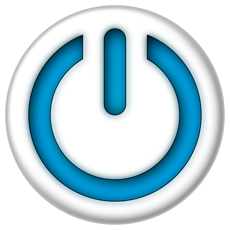 Blue Power Sign Button