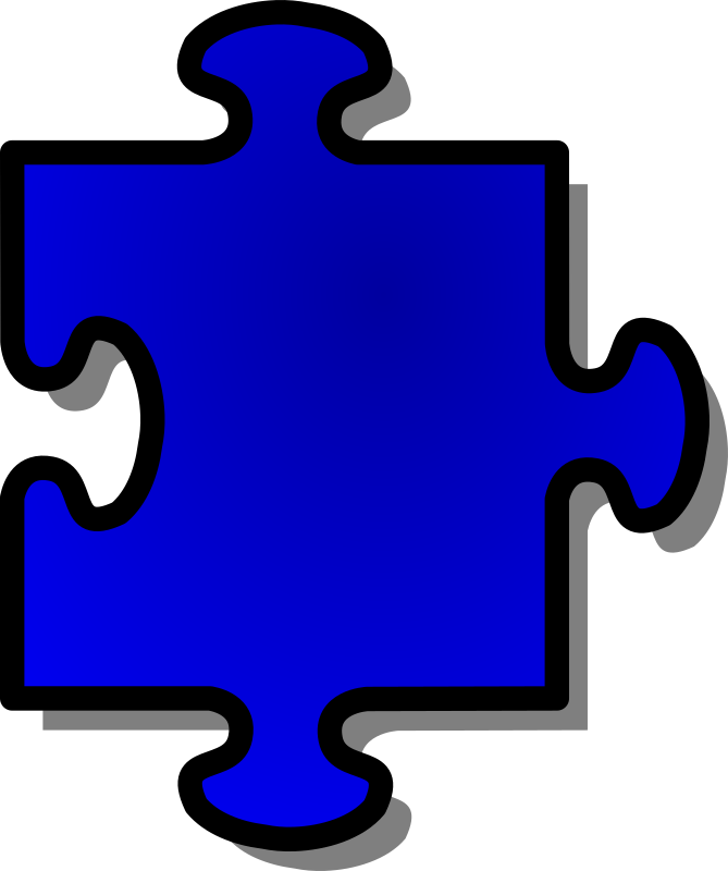 Blue Jigsaw piece 05
