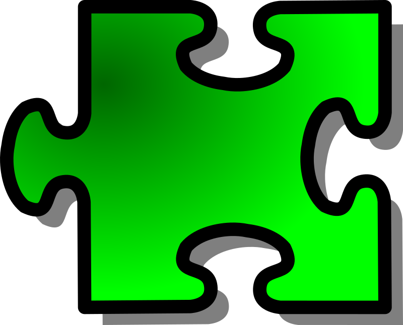 Green Jigsaw piece 16