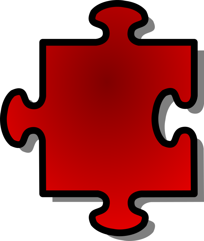 Red Jigsaw piece 07