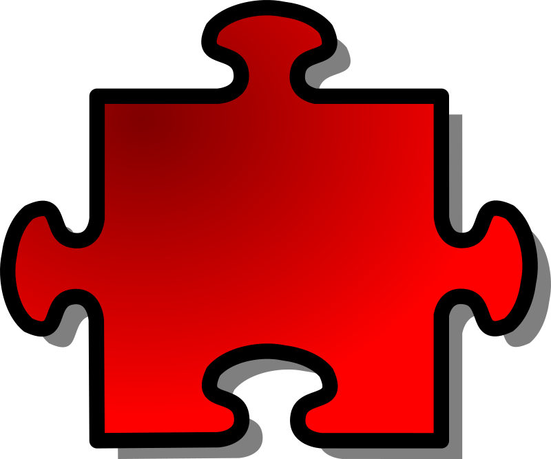 Red Jigsaw piece 08