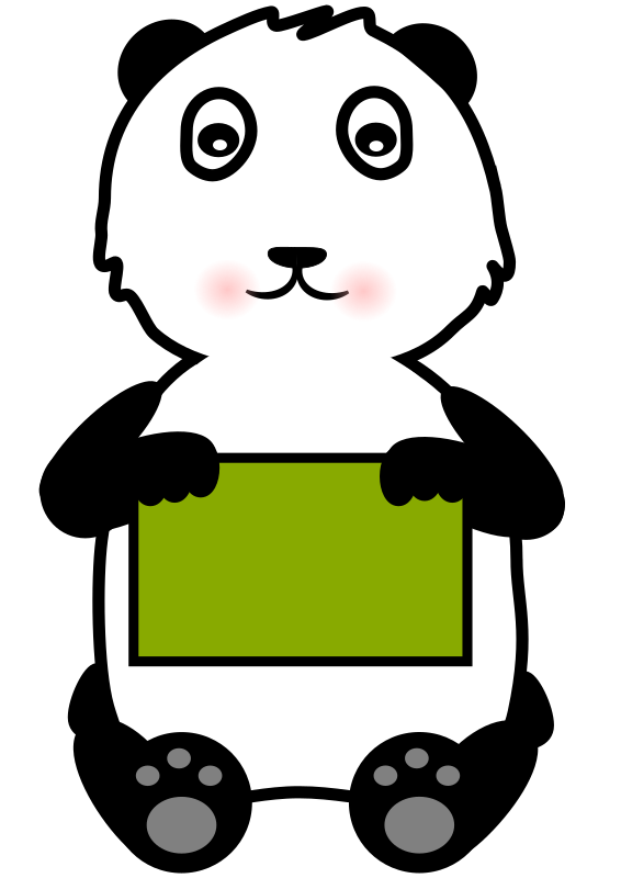 Panda Holding a Sign