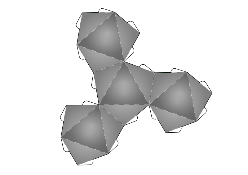 Net from tetrahedron to geodesic dome frequncy 2