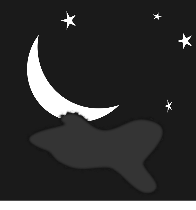 Night Sky with Moon and Stars