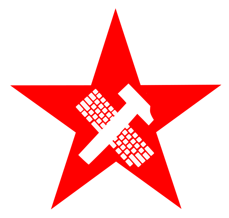 hammer and keyboard in star - proletariat