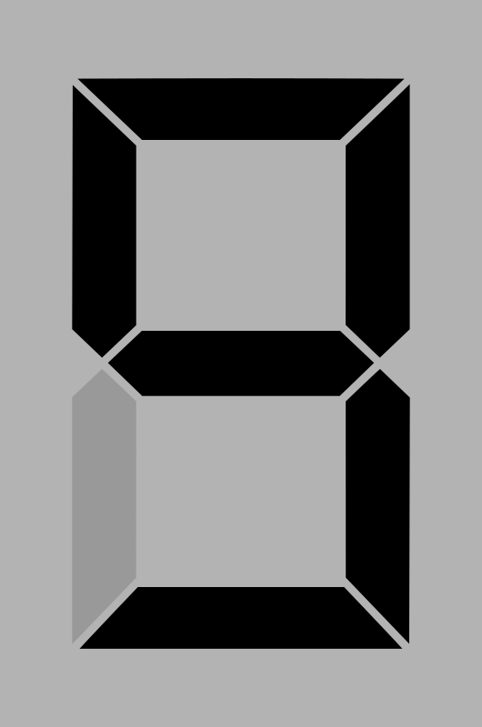 Seven segment display gray 9