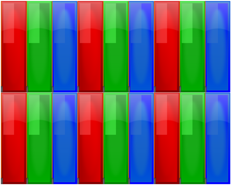 LCD pixel array. Matriz de pixeles LCD.