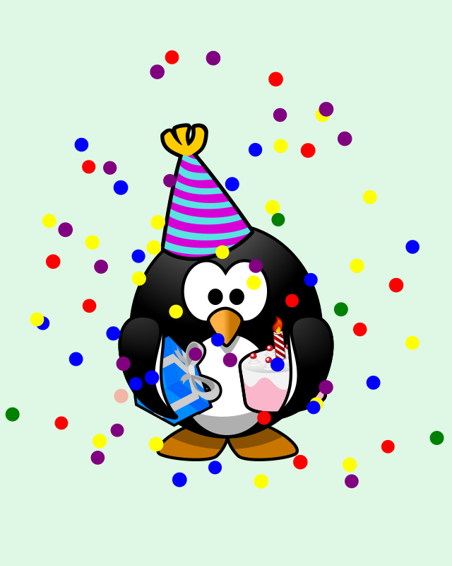 Birthday Card with penguin