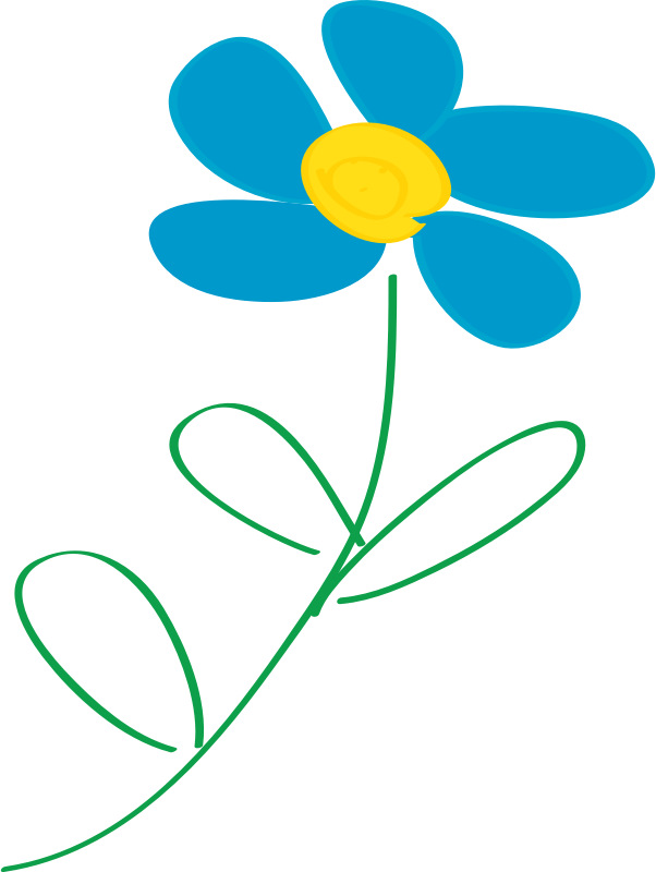 Whimsical Blue Flower