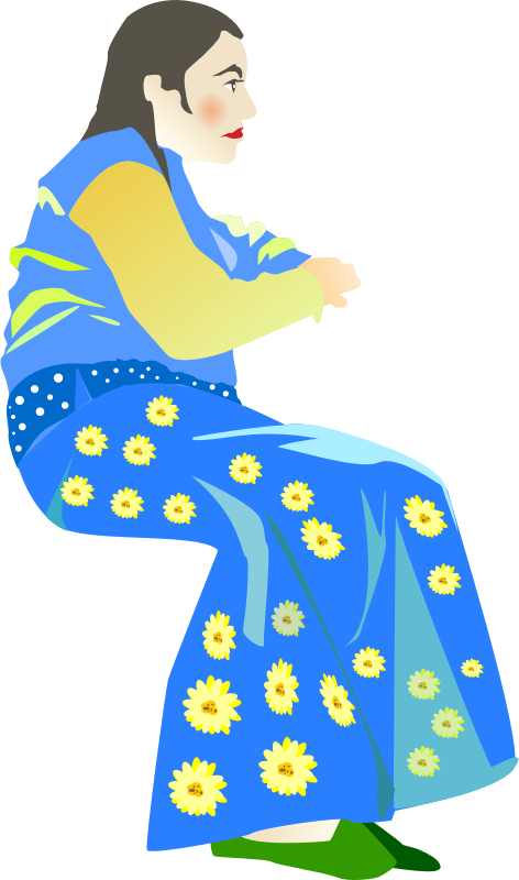Woman in a Blue Dress