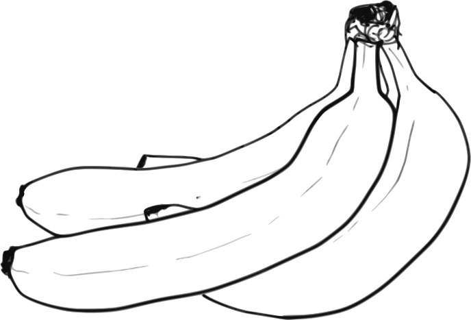 Banana Bunch Line Art