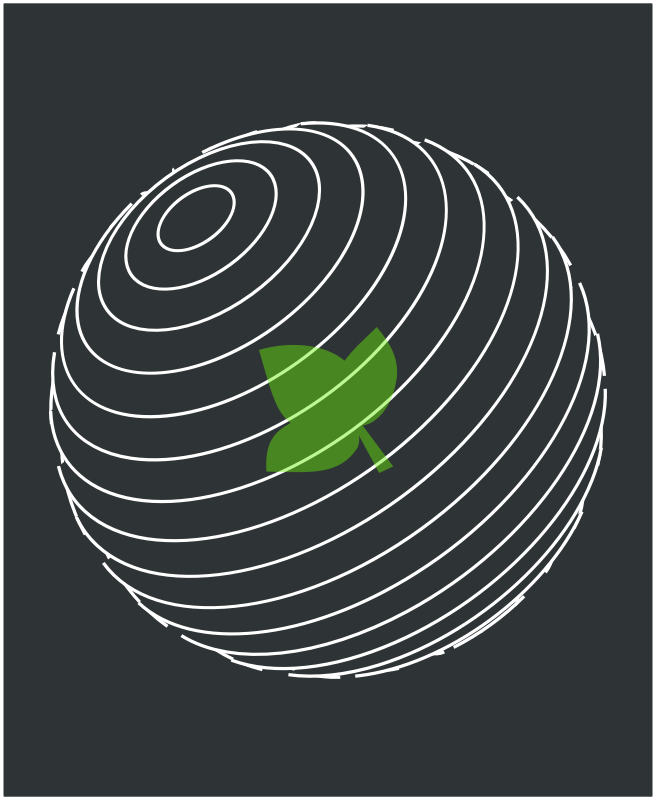 Planet with a green leaf inside