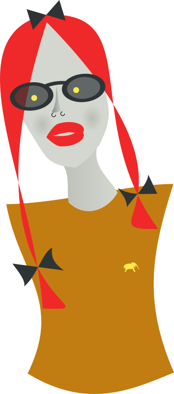 Lady with yellow eyes and long neck