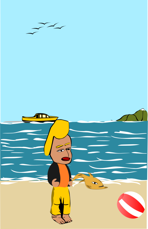 Walking at the beach