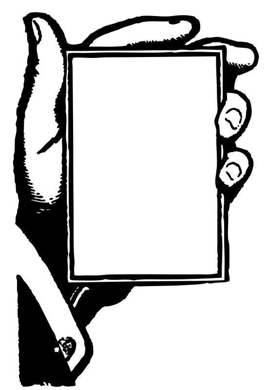 hand holding blank card