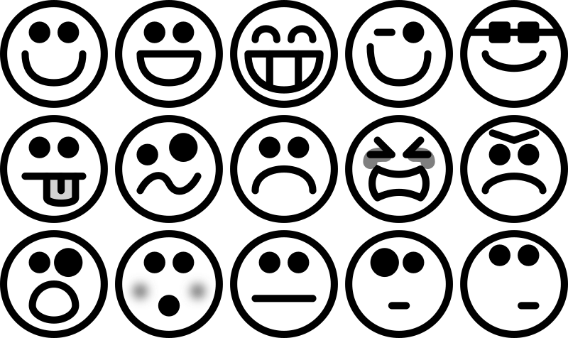 Greyscale Smiley Set