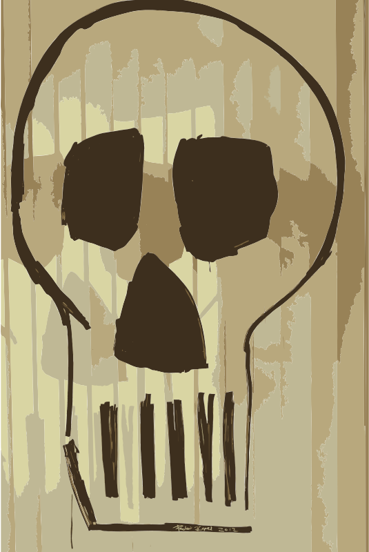 Skull Drawing with Montana Markers on Glass