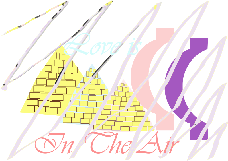 E-Card love in the air beside the pyramids