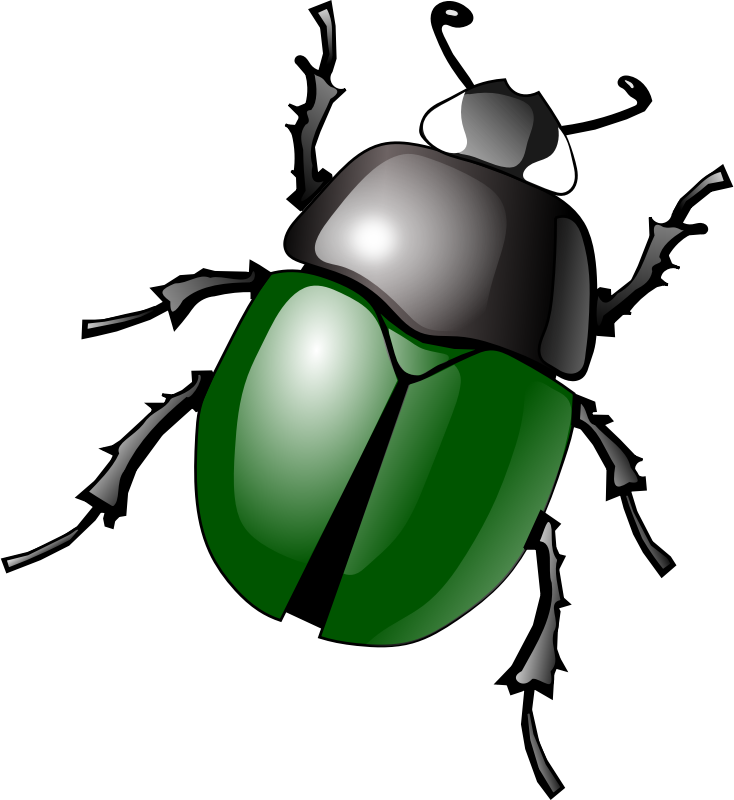 stylized green beetle