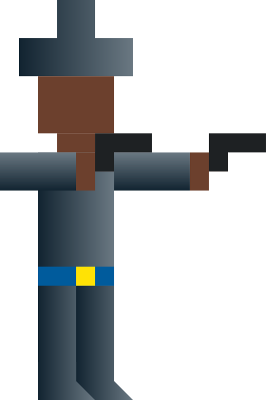 Cowboy Dual-Wielding Guns (Abstract Vector Pixel Art)