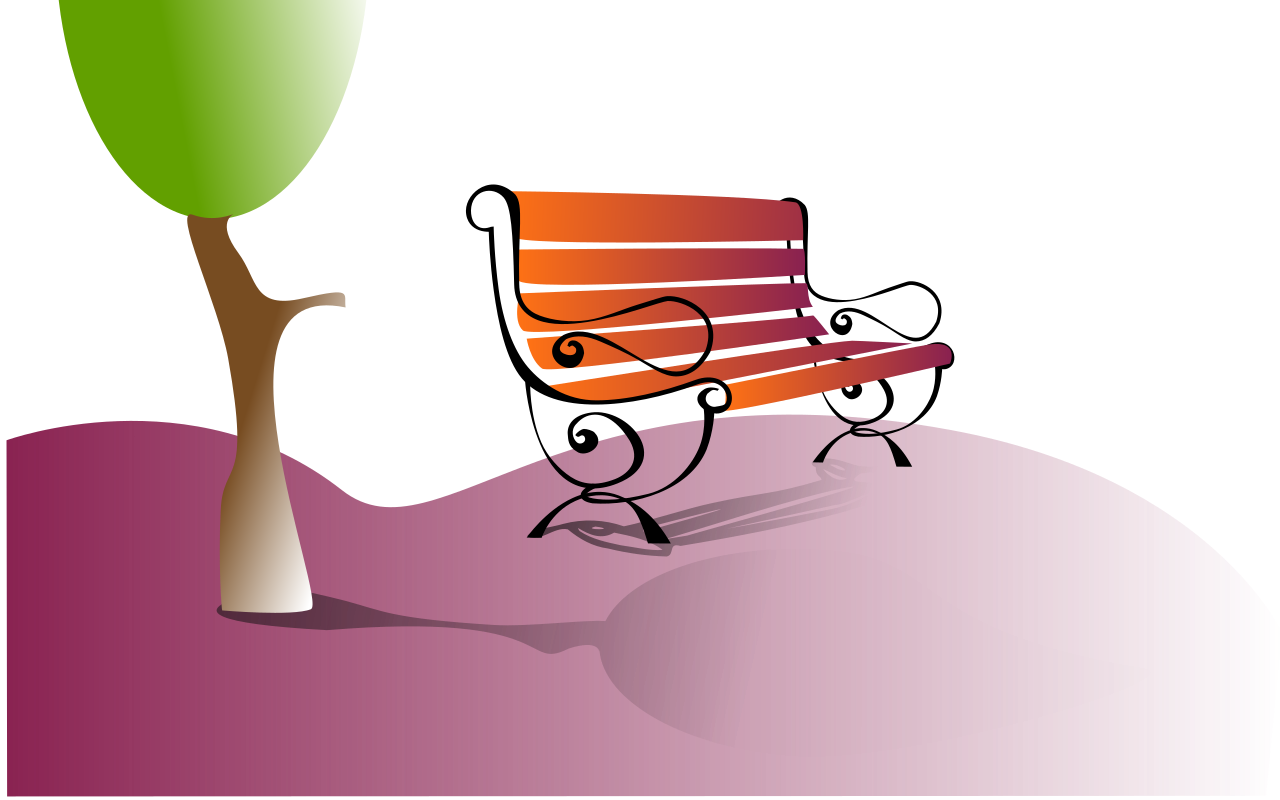 Bench and tree in a park, banco y arbol en parque