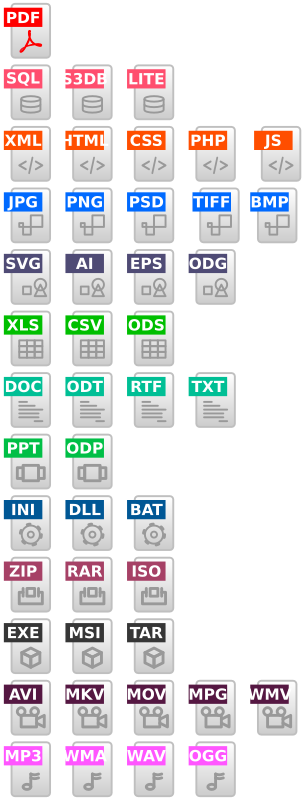 File extension icons