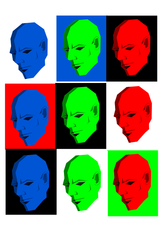 Simple face in different colors