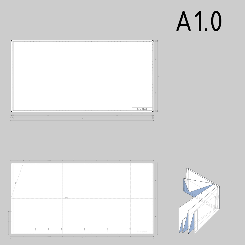 DIN A1.0 technical drawing format and folding