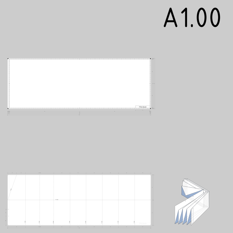 DIN A1.00 technical drawing format and folding