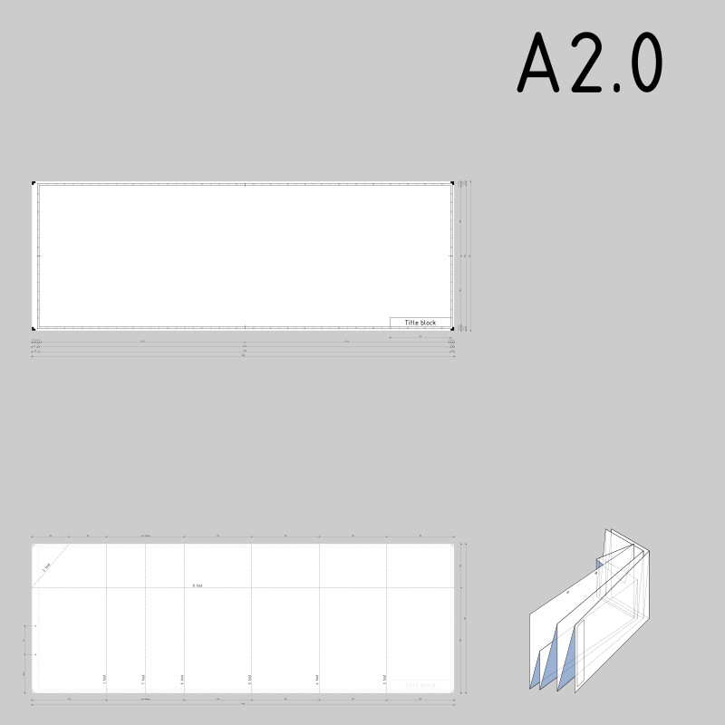 DIN A2.0 technical drawing format and folding