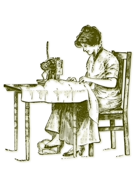 Sewing woman vintage