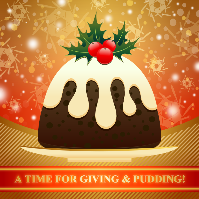 Pudding With Christmassy Bg