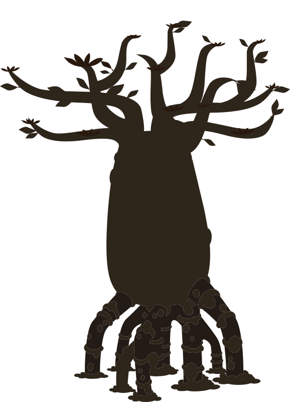 Firebog Background Bottletree Silhouette