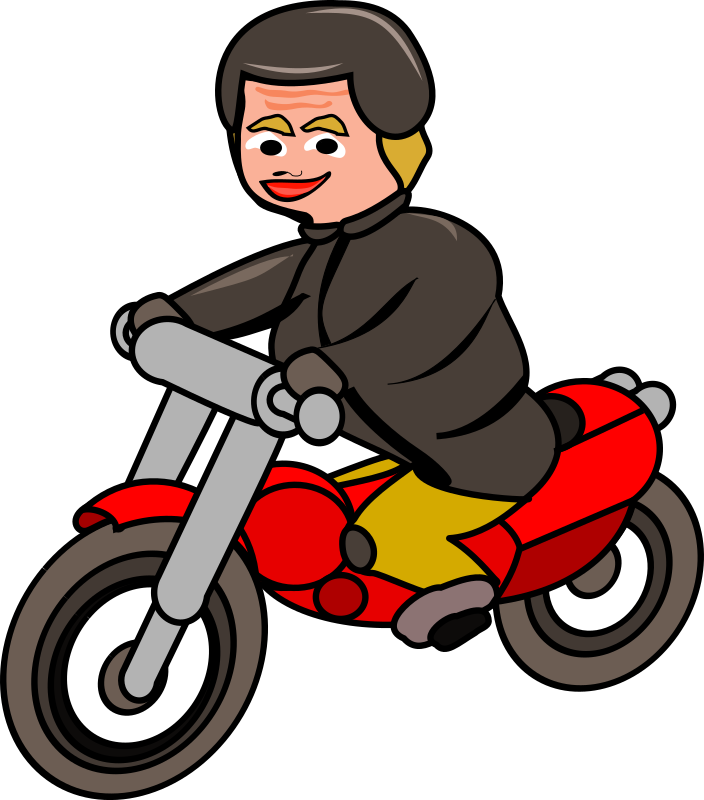 Woman on motorbike