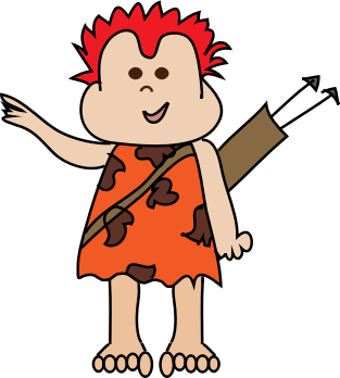 cave boy pointing