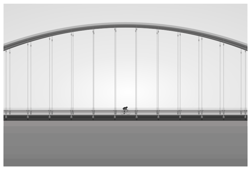 Biker on Bridge