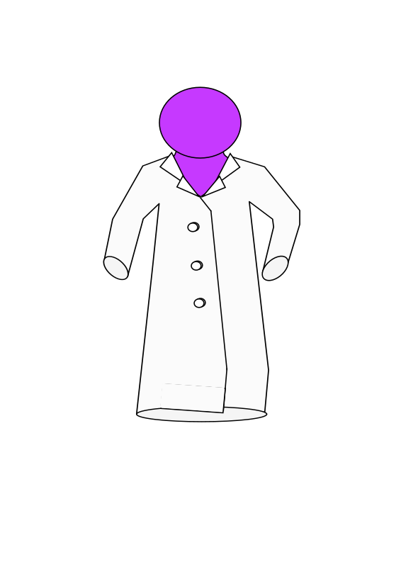 Lab coat on purple figure