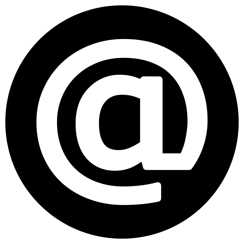 Email Icon - White on Black